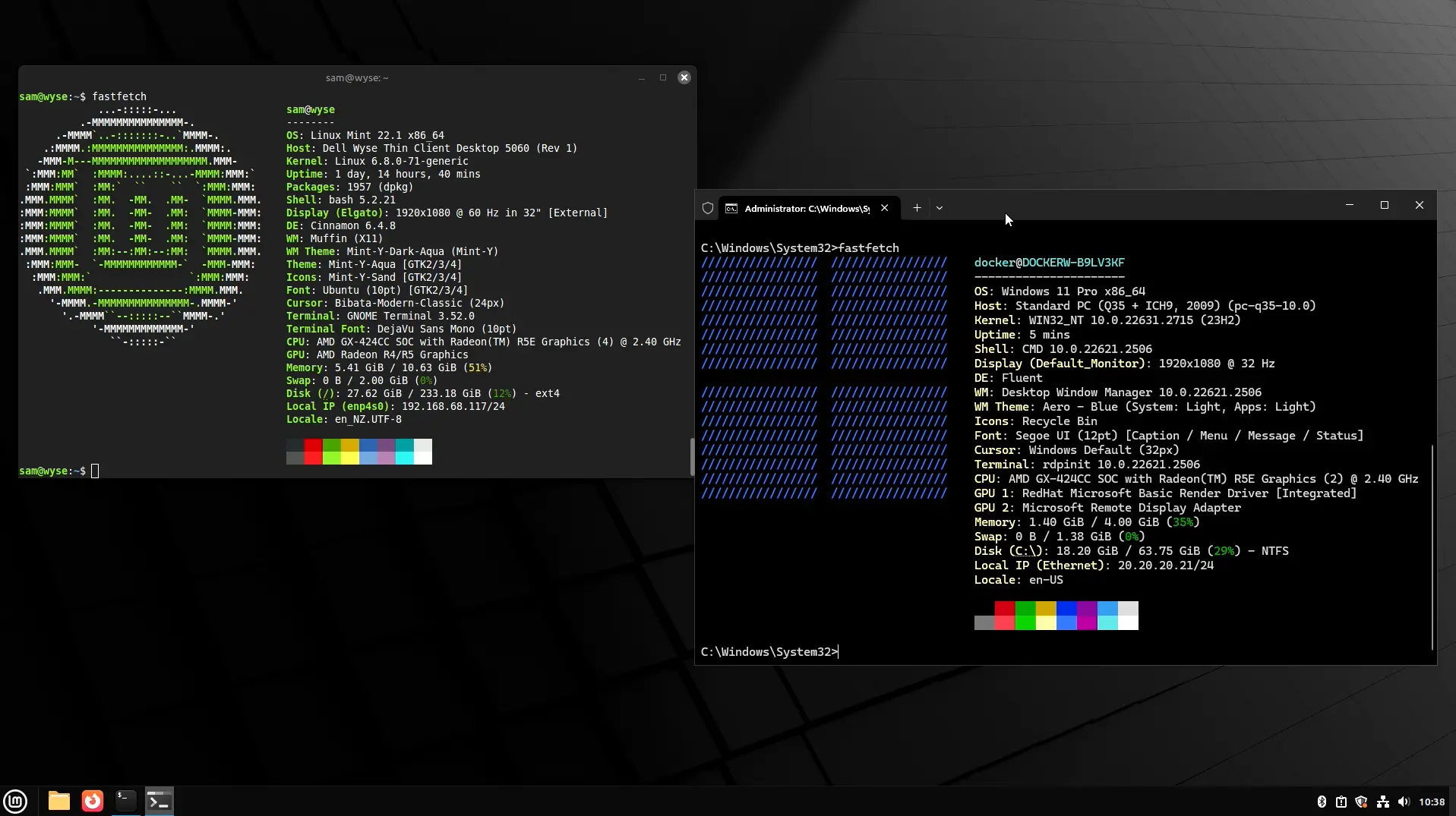 WinApps working by showing fastfetch
